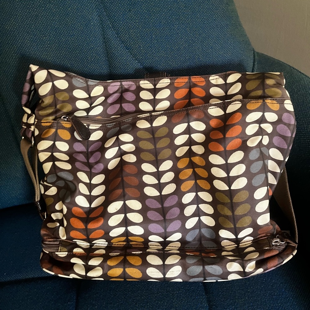 Orla Kiely Stylish Multicolor Leaf Pattern Women's Large Bag Water Resistant